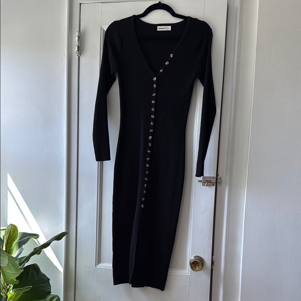 Black Button-Down Dress